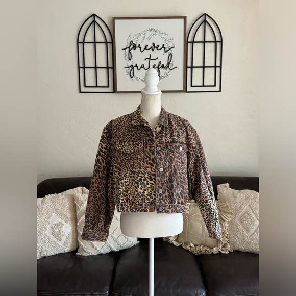 Vintage Jensen Smith Western Animal Print Jean Jacket 100% Cotton Size L Retro - Picture 4 of 14